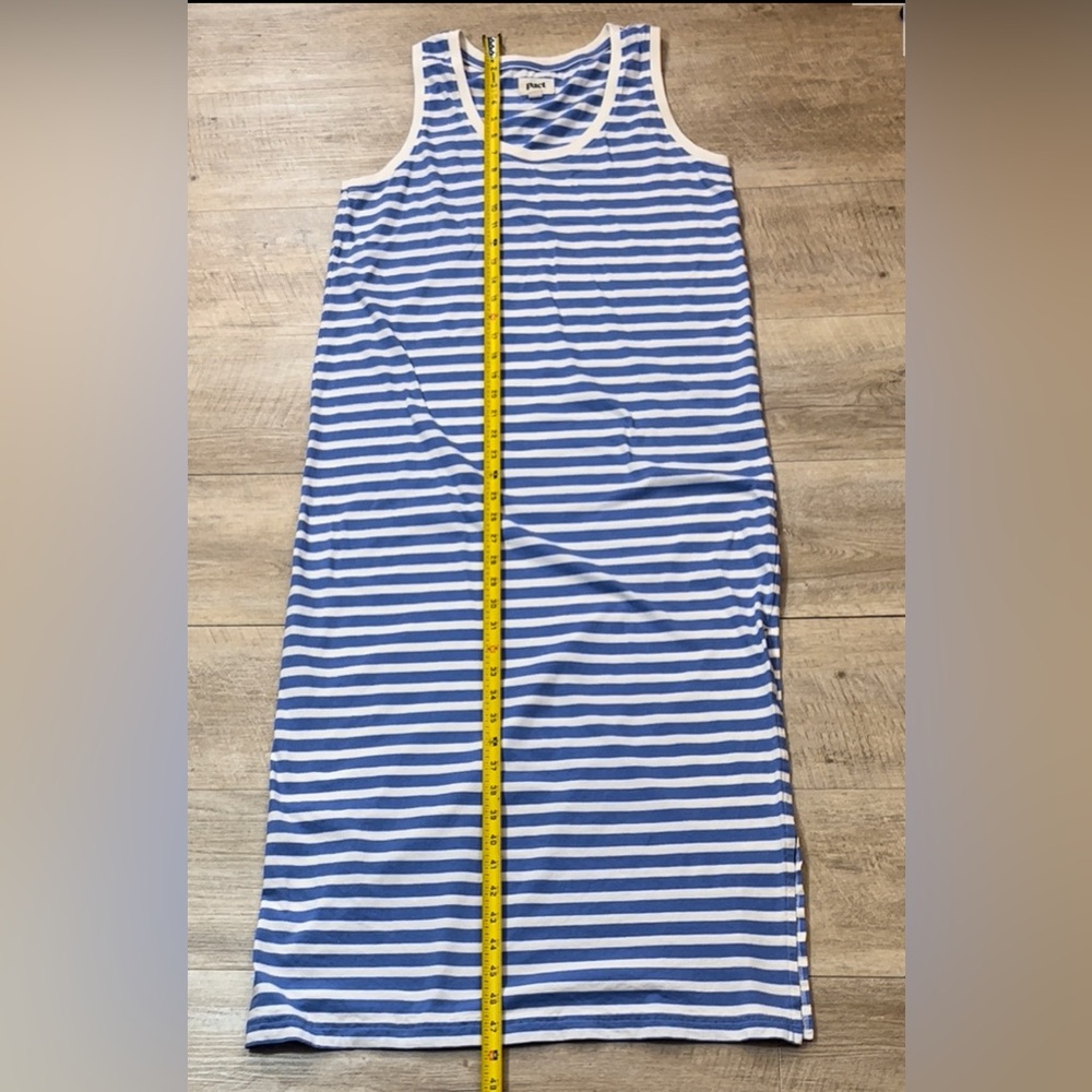 Pact Women’s 100% Organic Cotton Striped Midi Dress Size Medium - Picture 6 of 8